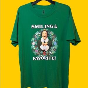 Women’s Elf Smiling Is My Favorite T Shirt Large